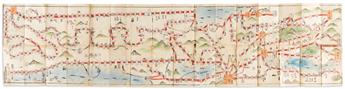 (JAPAN -- TOKAIDO.) Manuscript map of the Tokaido Road and other routes.